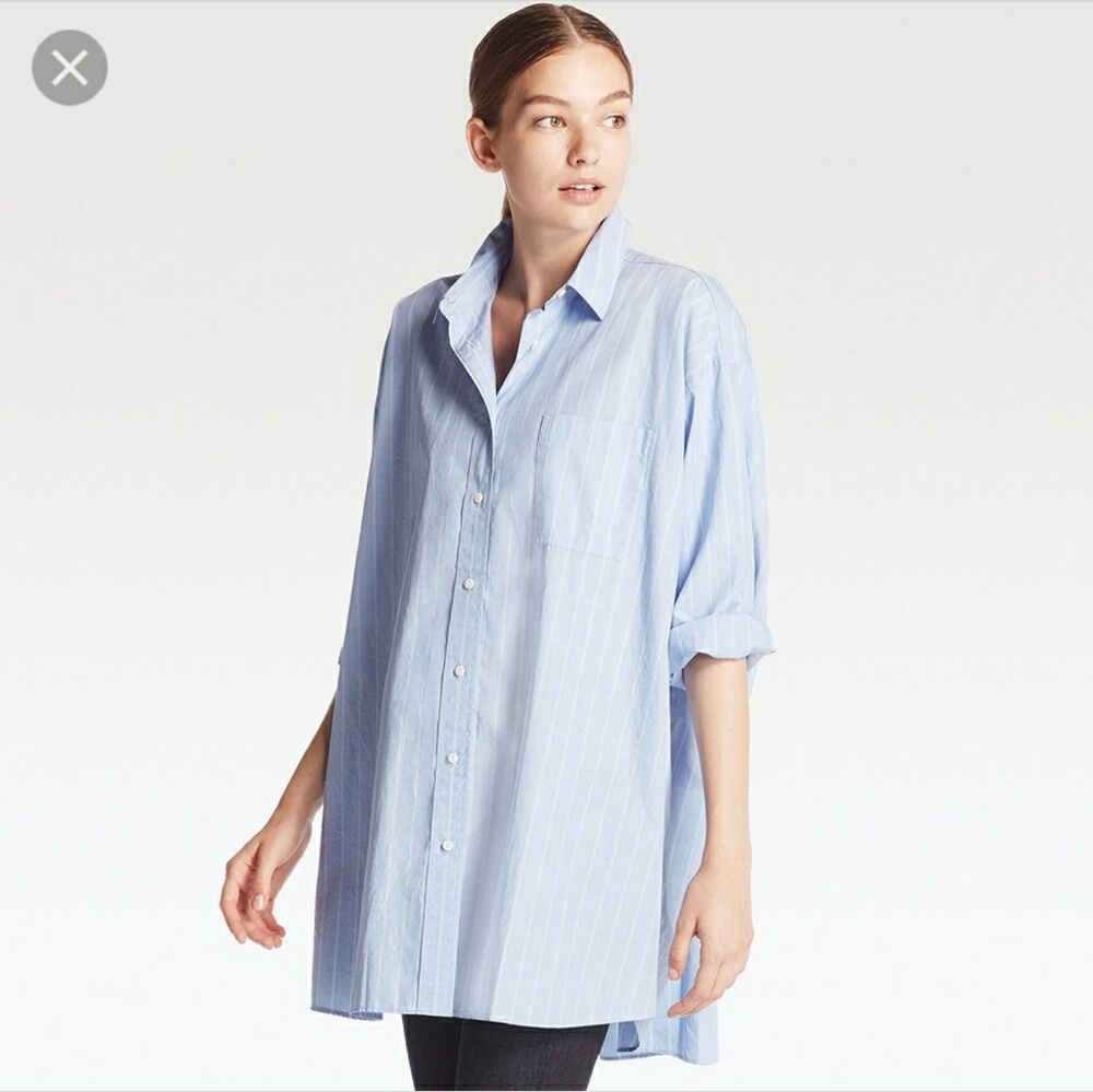 Uniqlo Extra Fine Cotton Oversized Boyfriend Shirt